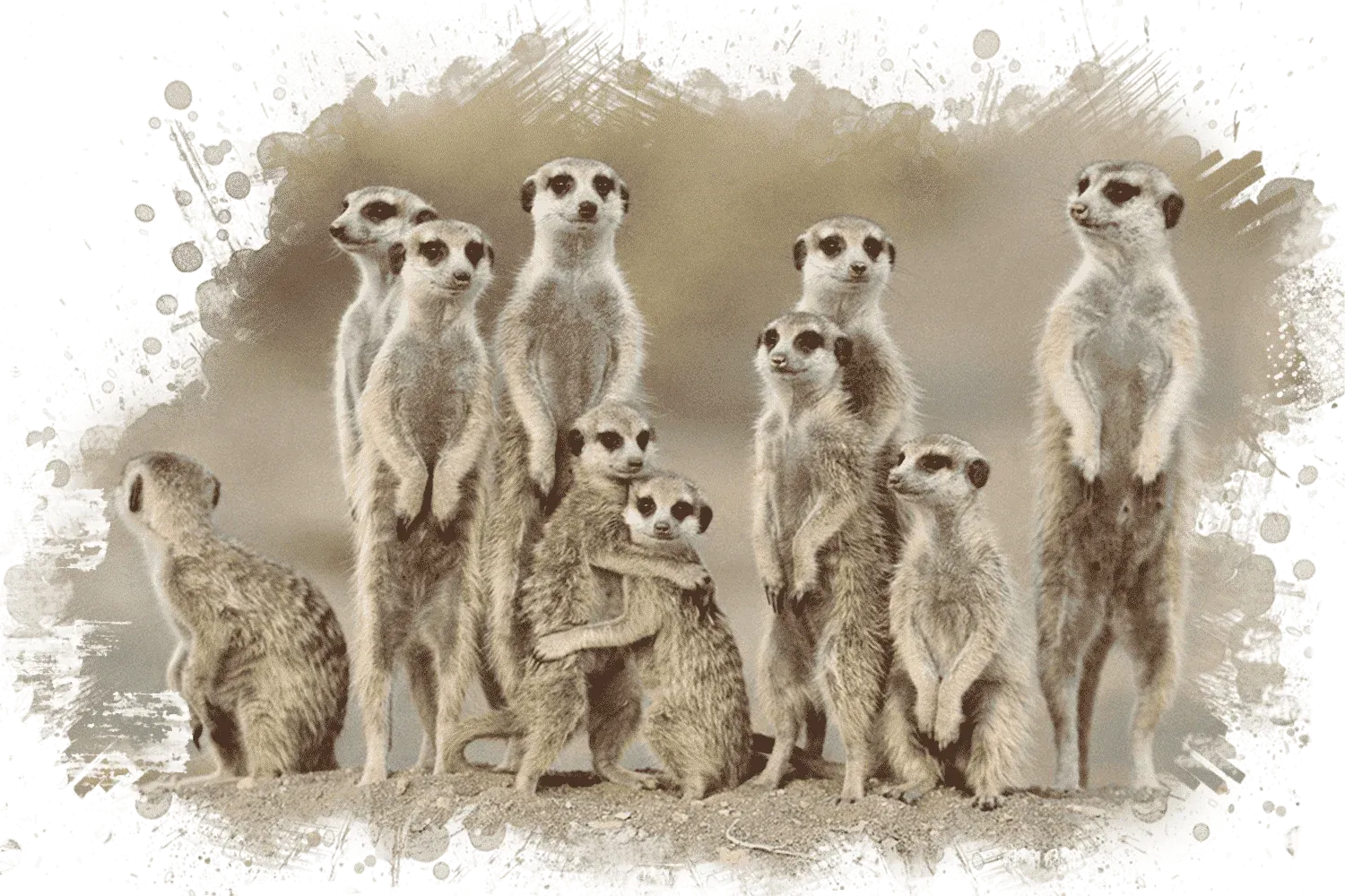 Picture of a meerkat family